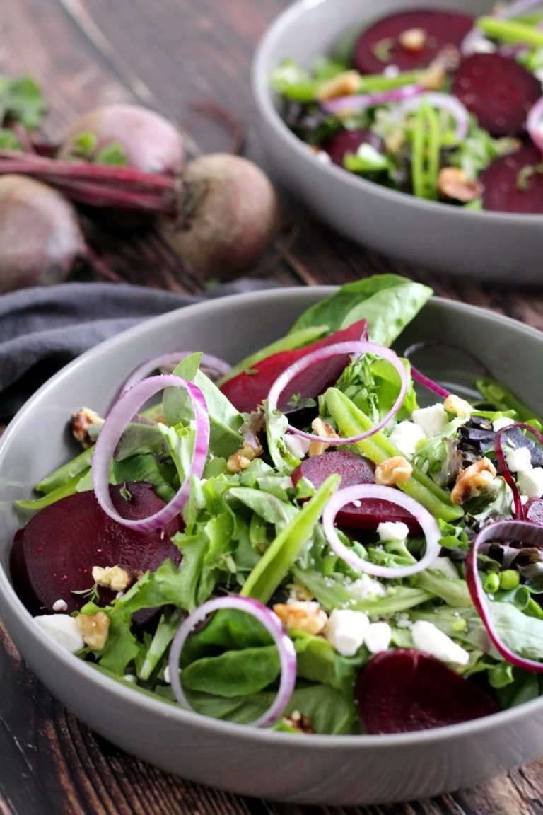 Roasted Beet Salad with Goat Cheese and Walnuts