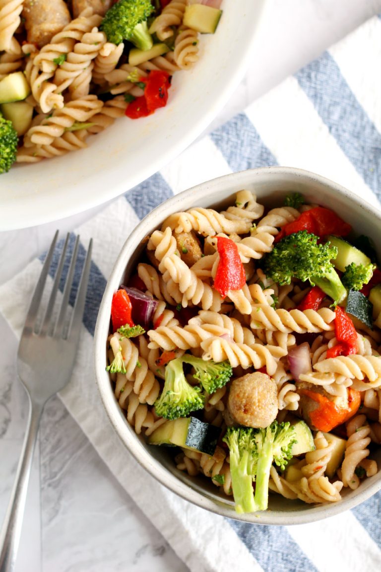 Chicken Sausage Brown Rice Pasta Salad