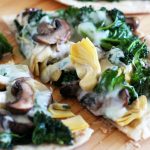 kale and portobello tortilla pizza