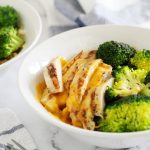 cheesy chicken and broccoli rice bowl