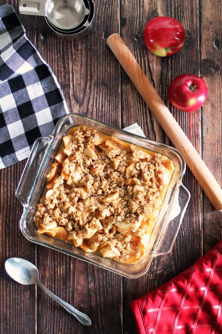 boozy whiskey apple crisp