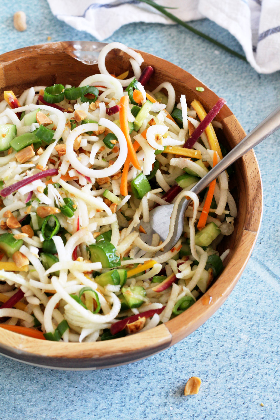 asian style kohlrabi noodle salad