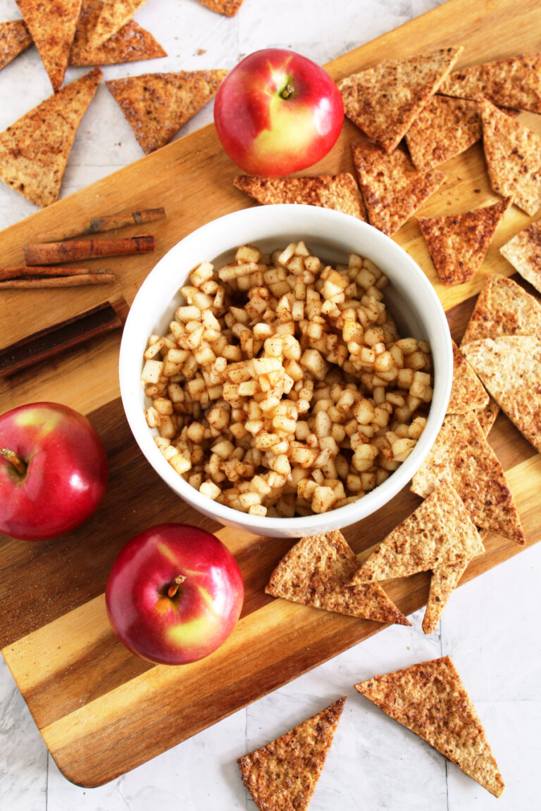 apple pie salsa with cinnamon sugar tortilla chips