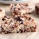 toasted coconut and chocolate rice krispie treats