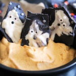 pumpkin mousse with halloween bark