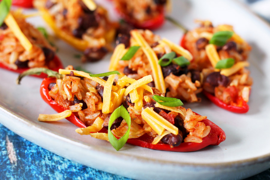 Mexican Rice Stuffed Mini Peppers