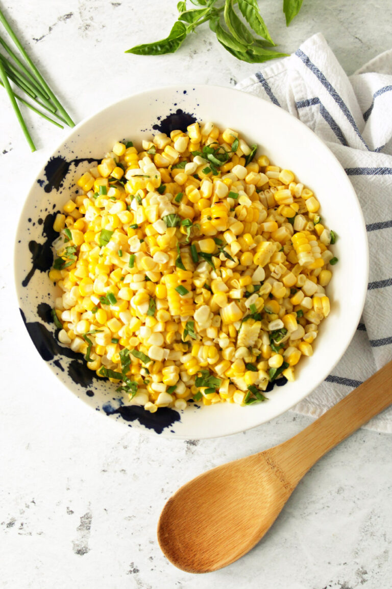 Grilled Corn Salad with Basil and Chives
