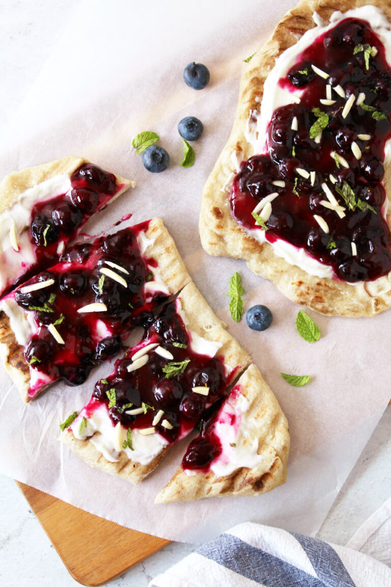 Grilled Blueberry Dessert Pizza
