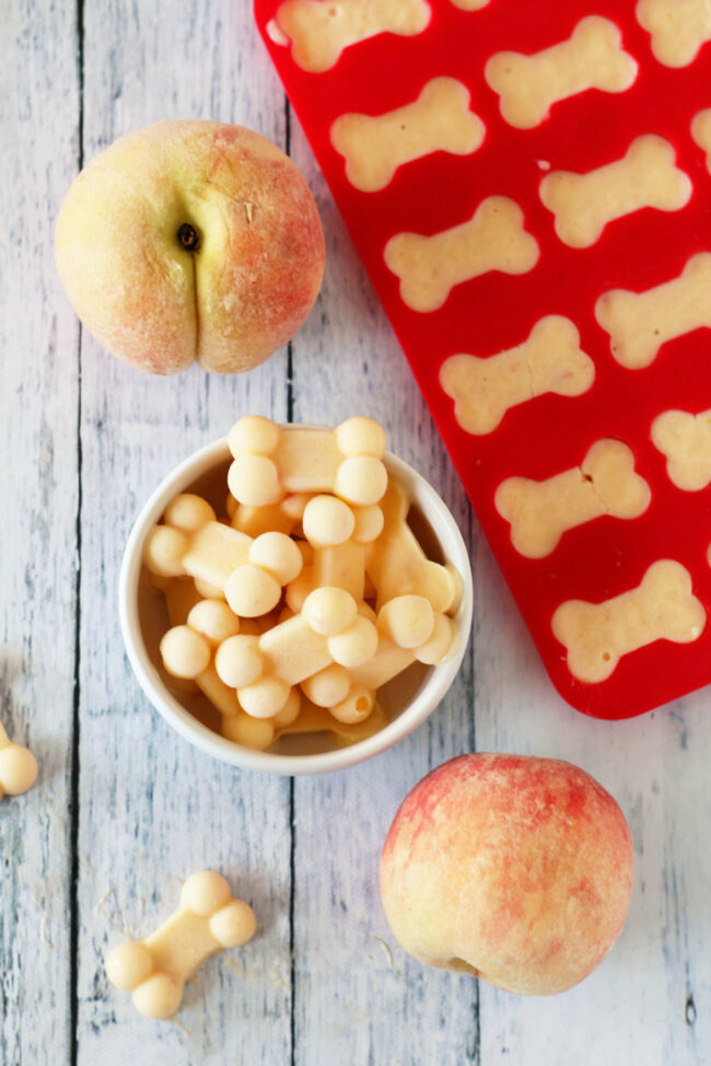 Three Ingredient Frozen Peach Dog Treats — Holoka Home