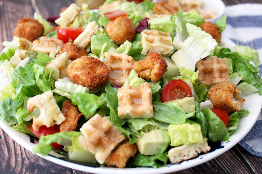 Easy Chicken and Waffles Salad