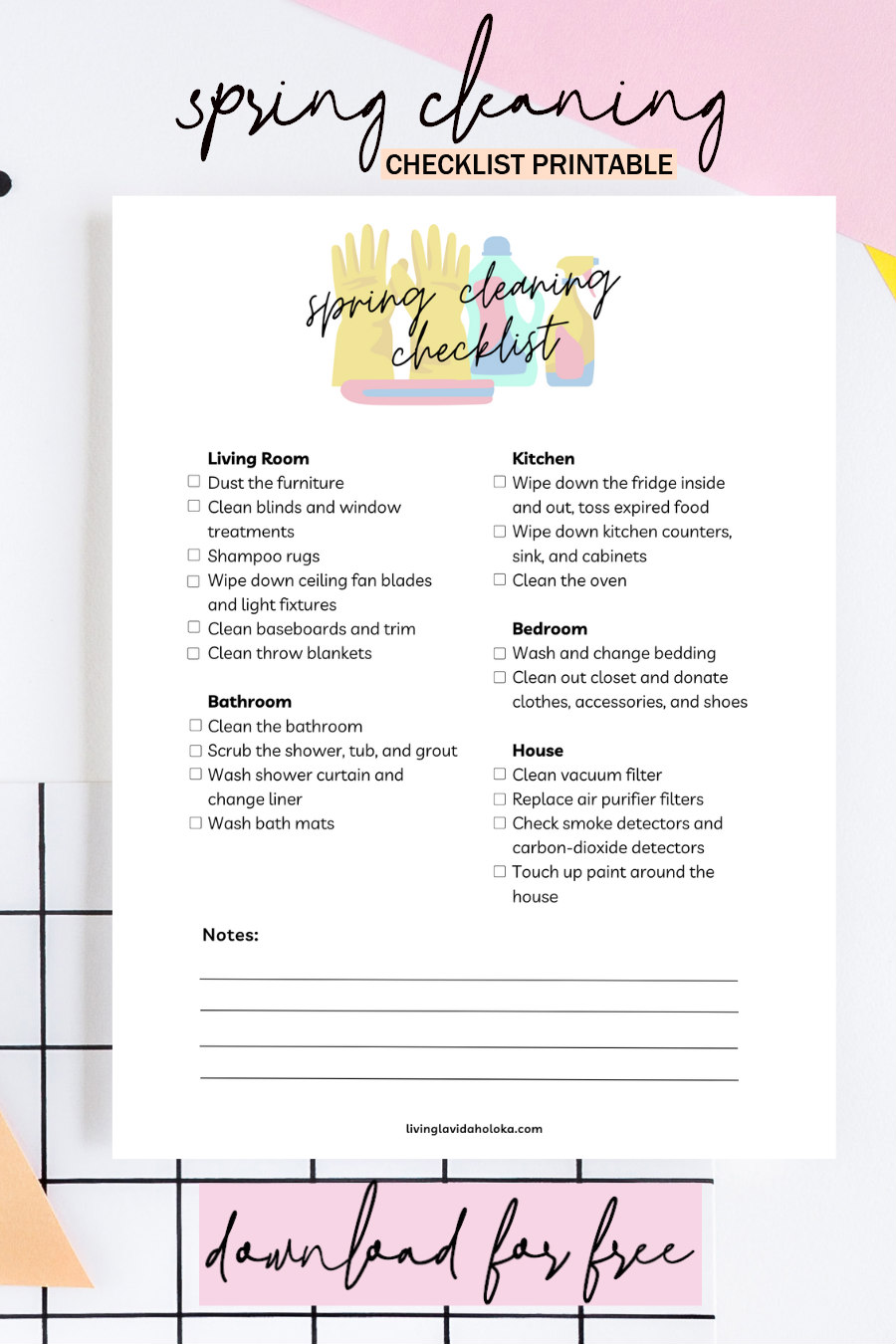 Spring Cleaning Checklist Printable - download for free