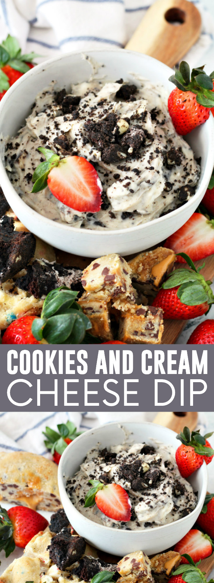 Cookies and Cream Cheese Dip pinnable image